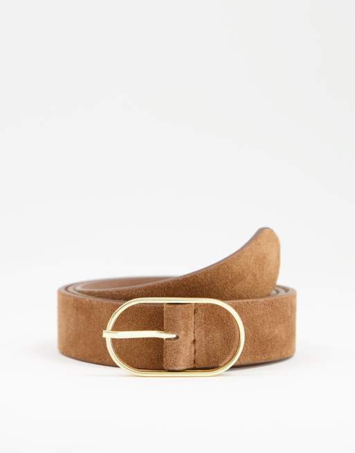 Brown Suede Belt|211178102