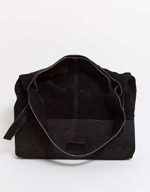 Urbancode leather tote bag in black