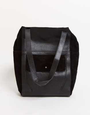 suede leather tote bag