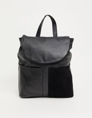 Urbancode leather suede mix pocket detail backpack in black レディース Shinpin  Shinsaku - バックパック・リュック - indiansecurityforceisf.in