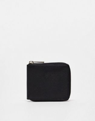 Urbancode leather zip around wallet in black