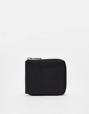 Urbancode Urbancode leather zip around wallet in black