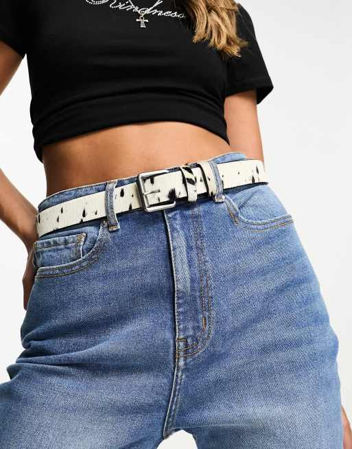 Urbancode - Leren riem met mono dierenprint 
