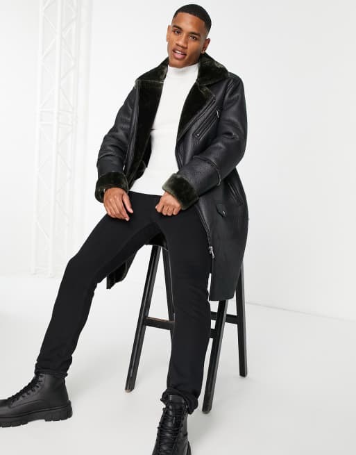 Longline on sale aviator jacket