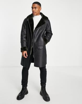 asos longline aviator coat