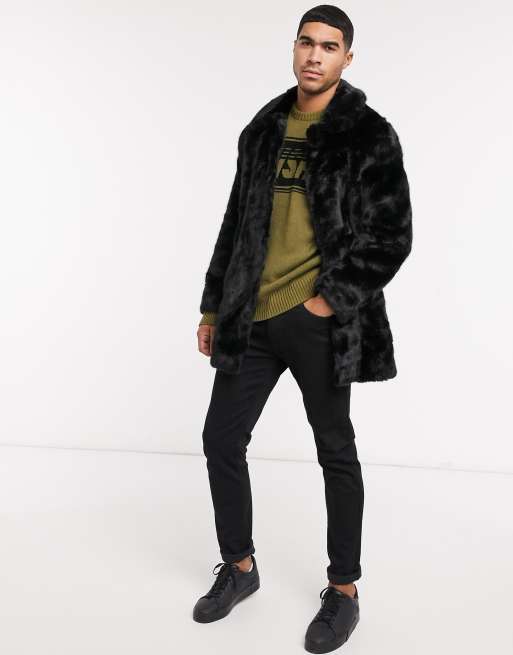Urbancode - Manteau fausse fourrure - Noir