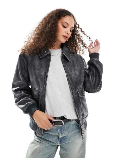 Urbancode – Motorradjacke aus Leder in Schwarz - view 1