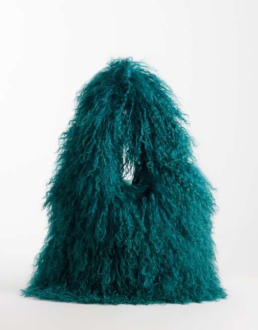Urbancode oversize torba z kożuszkiem w kolorze teal, 1 z 4
