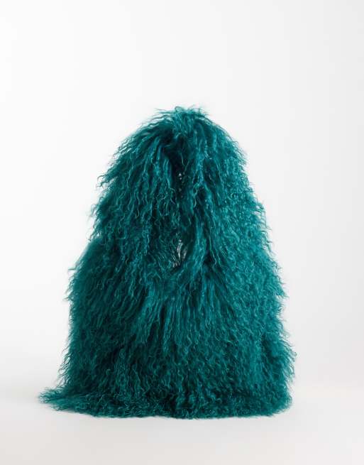Urbancode oversize torba z kożuszkiem w kolorze teal, 4 z 4