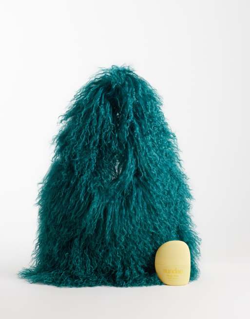 Urbancode oversize-väska i shearlinglook i teal, 2 av 4