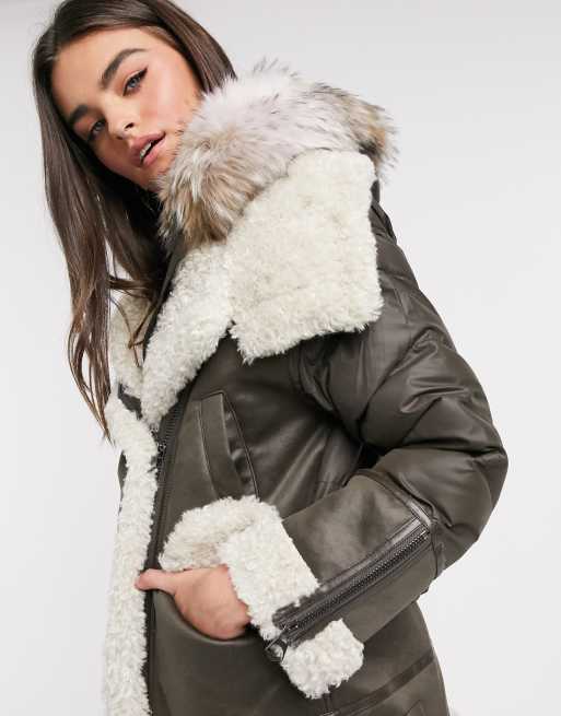 Urbancode aviator coat shop with faux fur trim