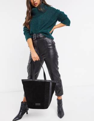 real leather tote
