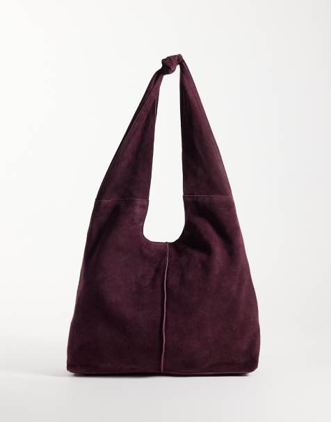 Urbancode - Sac porté épaule en daim - Aubergine - view 1