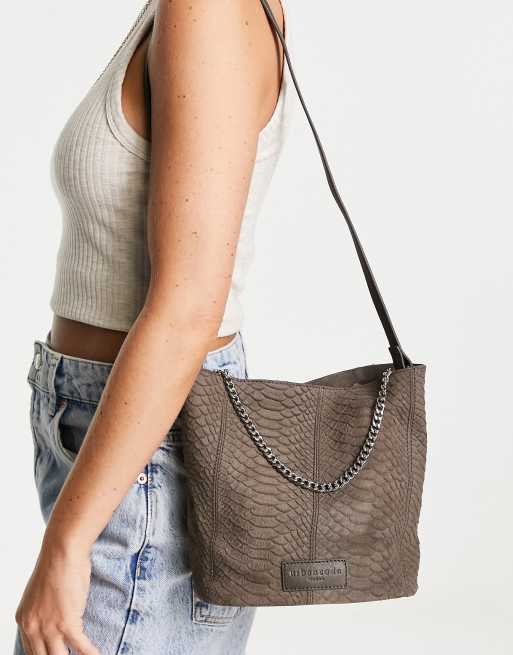 Urbancode Sac port paule en daim effet serpent avec cha ne Marron