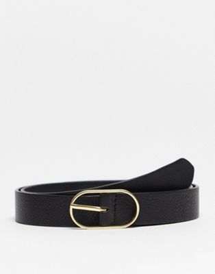 Urbancode slim leather belt in black