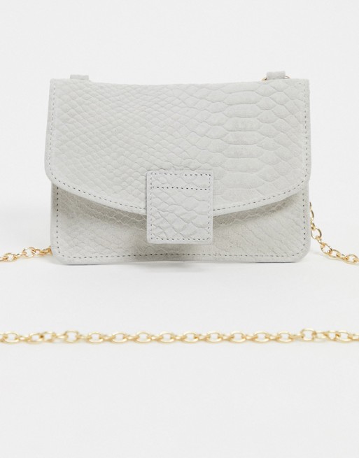 Urbancode small leather cross body purse bag in white