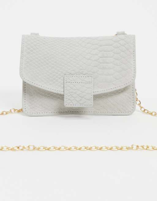 small white leather crossbody purse