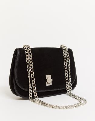 suede black cross body bag