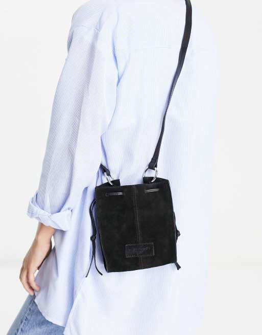 Urbancode suede crossbody bag in black