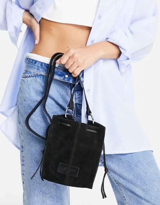 Urbancode suede crossbody bag in black