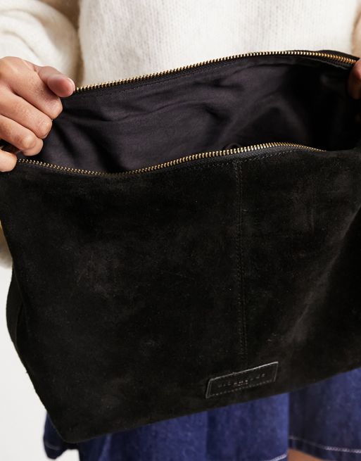 Urbancode leather suede crossbody bag in khaki
