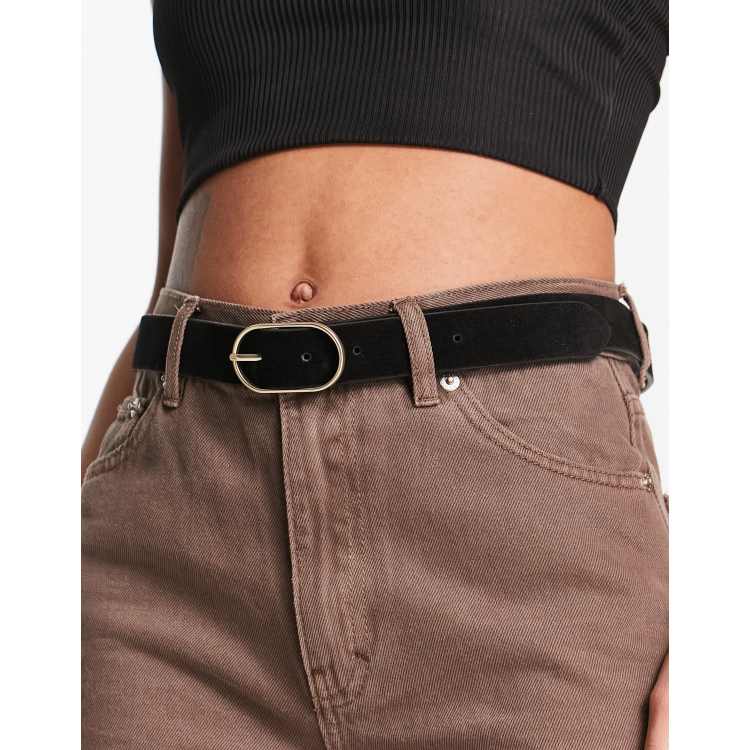 Urbancode suede leather belt in black | ASOS