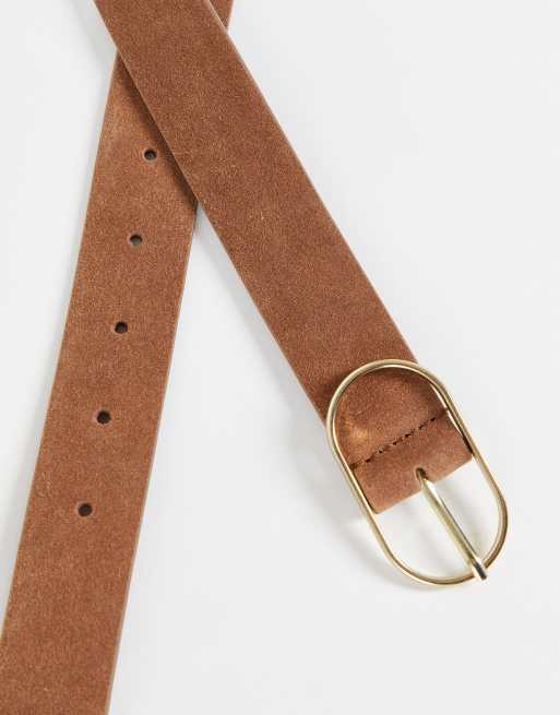 Urbancode suede leather belt in tan | ASOS