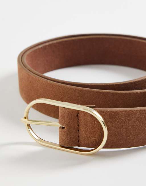 Urbancode suede leather belt in tan | ASOS