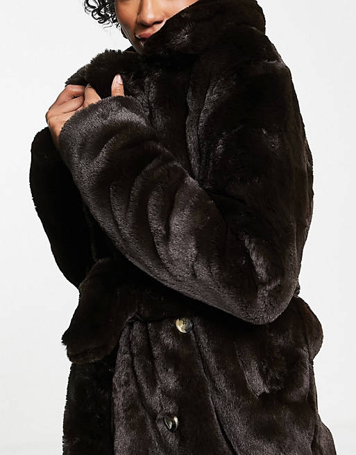 WOMEN FASHION Coats Fur discount 74% Black 50                  EU C&A Long coat 
