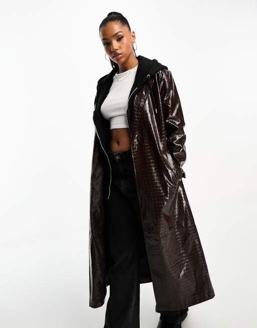 Asos vinyl cheap trench coat