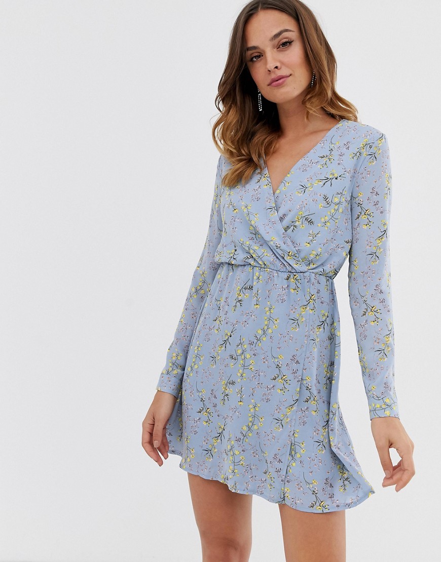 Uttam Boutique - Mini-jurk met overslag vooraan-Blauw