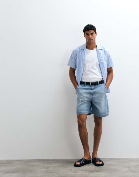 Utvalda lätta denimshorts i ljusblått - view 1