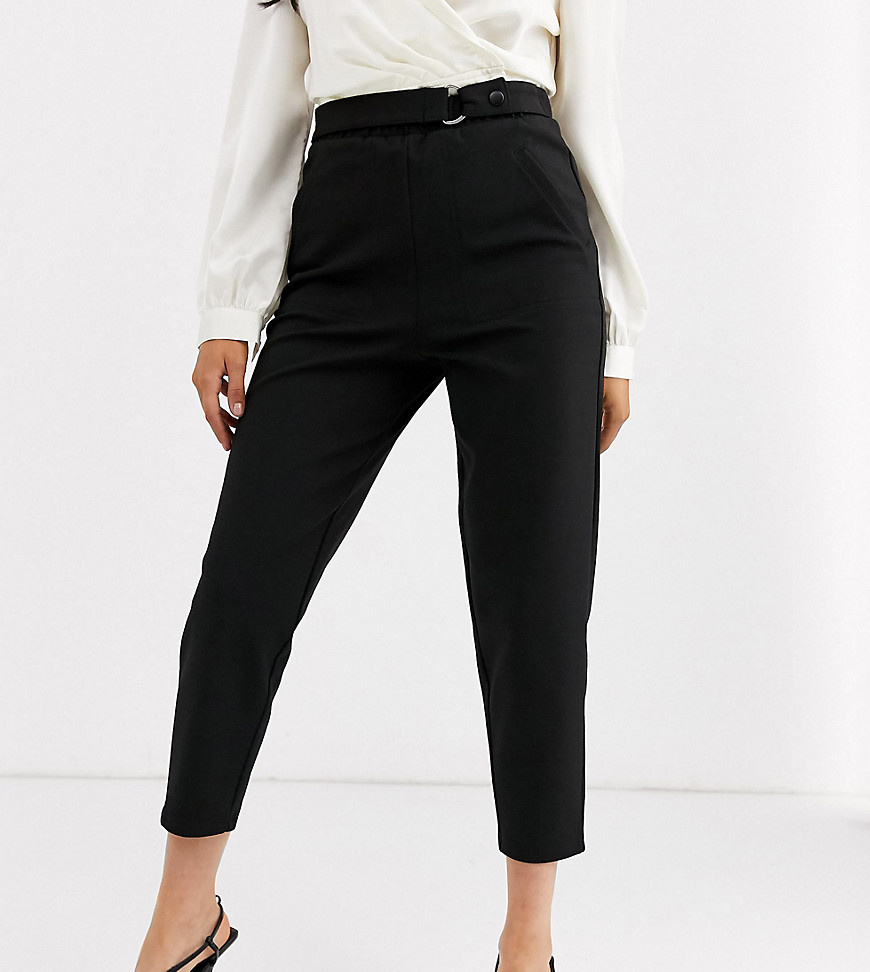 фото Узкие брюки из трикотажа понте asos design petite-черный asos petite