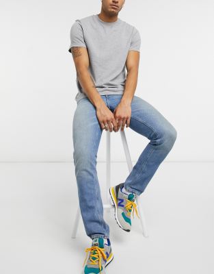 Узкие джинсы винтажного тускло-голубого цвета ASOS DESIGN-Синий
