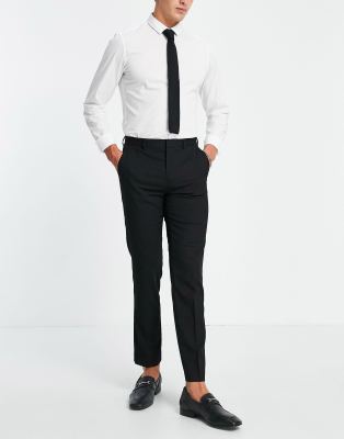 Костюмы и классика  Asos Узкие эластичные брюки черного цвета Burton Essential-Черный цвет