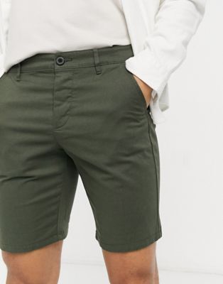 фото Узкие шорты чиносы зеленого цвета asos design-зеленый цвет