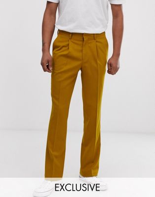 фото Узкие строгие брюки горчичного цвета heart & dagger-желтый