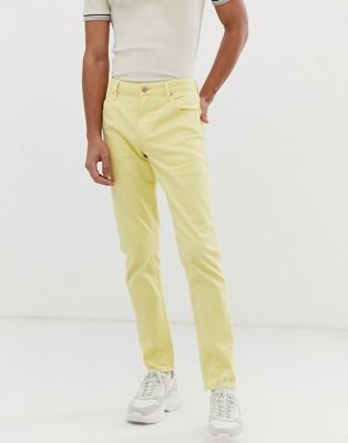 фото Узкие желтые джинсы asos design-желтый