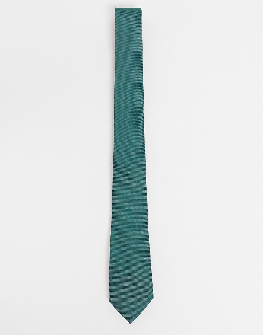 фото Узкий атласный галстук темно-зеленого цвета asos design-зеленый цвет