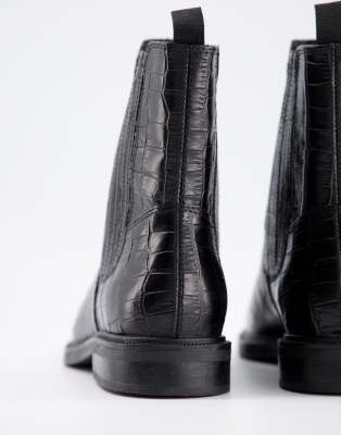 amina black leather boots