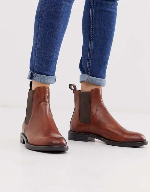 marv Ciro Tremble Vagabond Amina chelsea boots in brown leather | ASOS