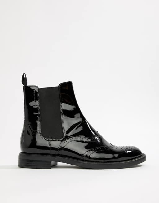 træt af Forbindelse 鍔 Vagabond Amina patent leather brogue chelsea boot | ASOS