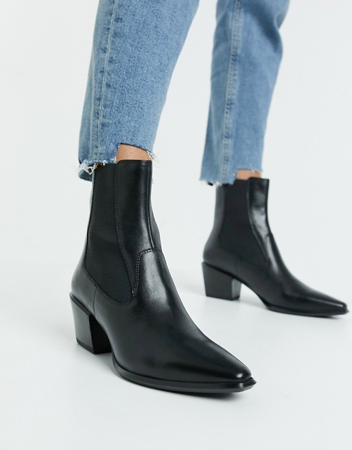 Vagabond Betsy mid heel ankle boots in black | ASOS