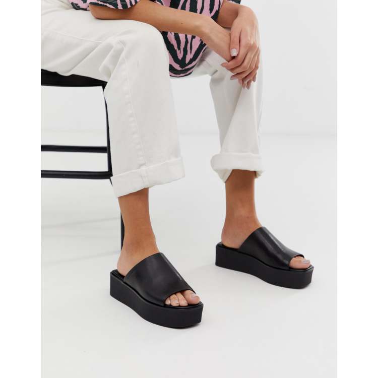 Platform black slides hot sale