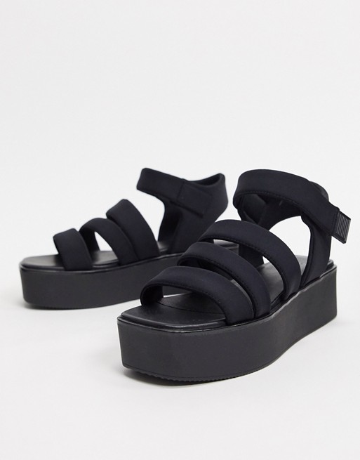Vagabond Bonnie sporty flatform sandals in black