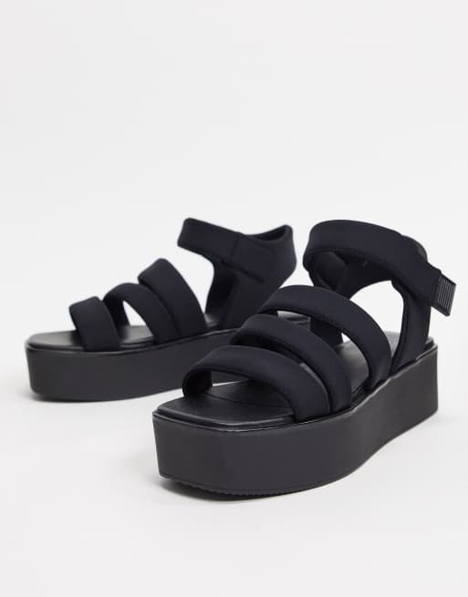 Vagabond Bonnie sporty flatform sandals in black ASOS