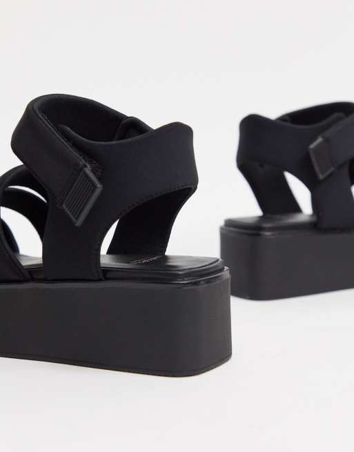 Vagabond Bonnie sporty flatform sandals in black