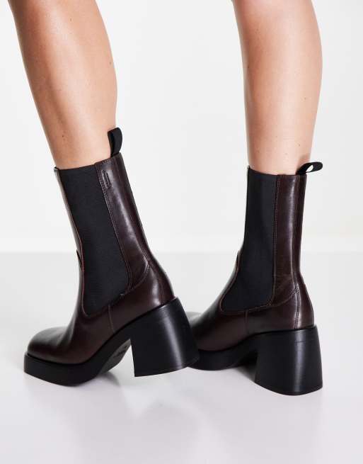 Vagabond – Brooke – Bruna chelseaboots i läder med platå, 3 av 4