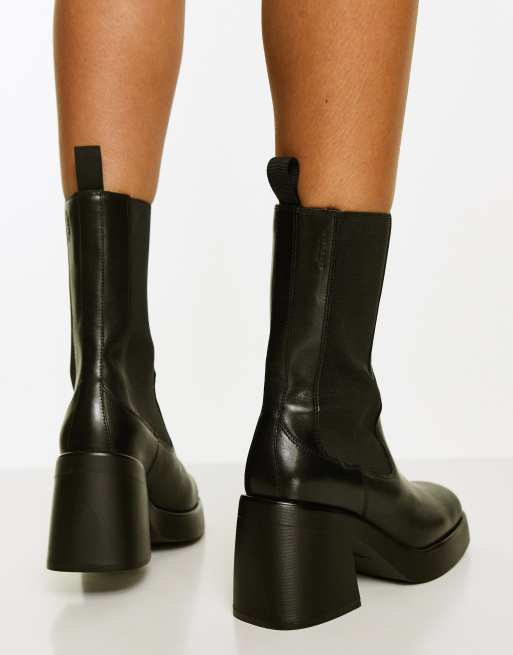 Vagabond Brooke leather platform boots in black