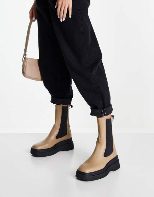 Vagabond - Carla - Bottes chelsea en cuir avec semelle plateforme et élastiques sur les côtés - Alouette, 3 de 4